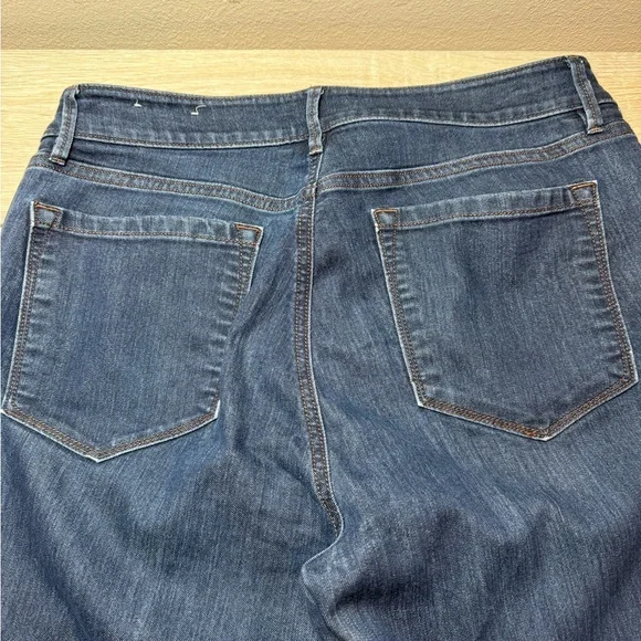 LOFT Curvy Straight Dark Blue Jeans - Picture 3 of 6